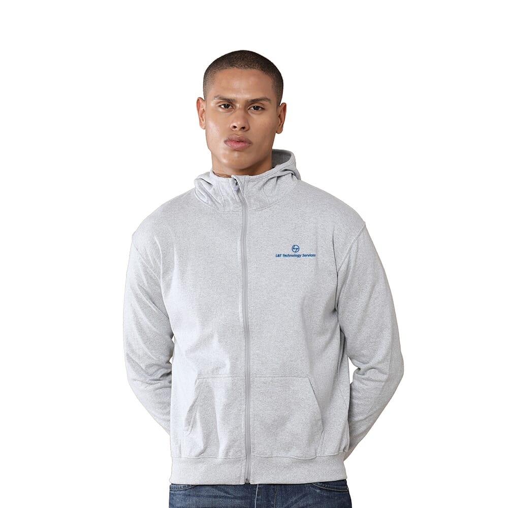 Greys & Blues Unisex Rocky Hoodie with Zip - Grey